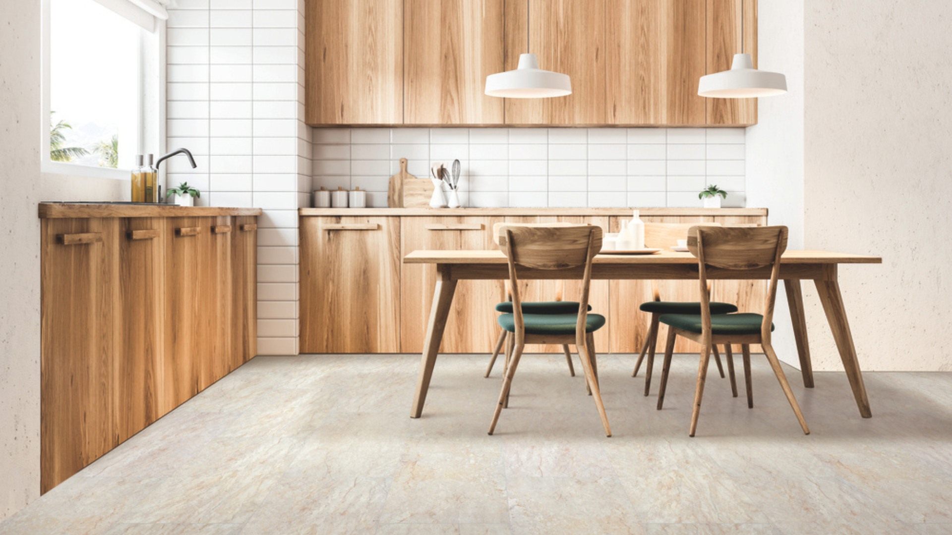 luxury vinyl flooring installation in kitchen stone look vinyl